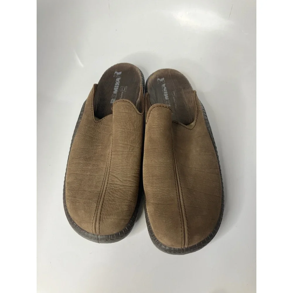 Romika Leather Clogs Mens 46 Brown Good Slip On Mules Comfort Shoes